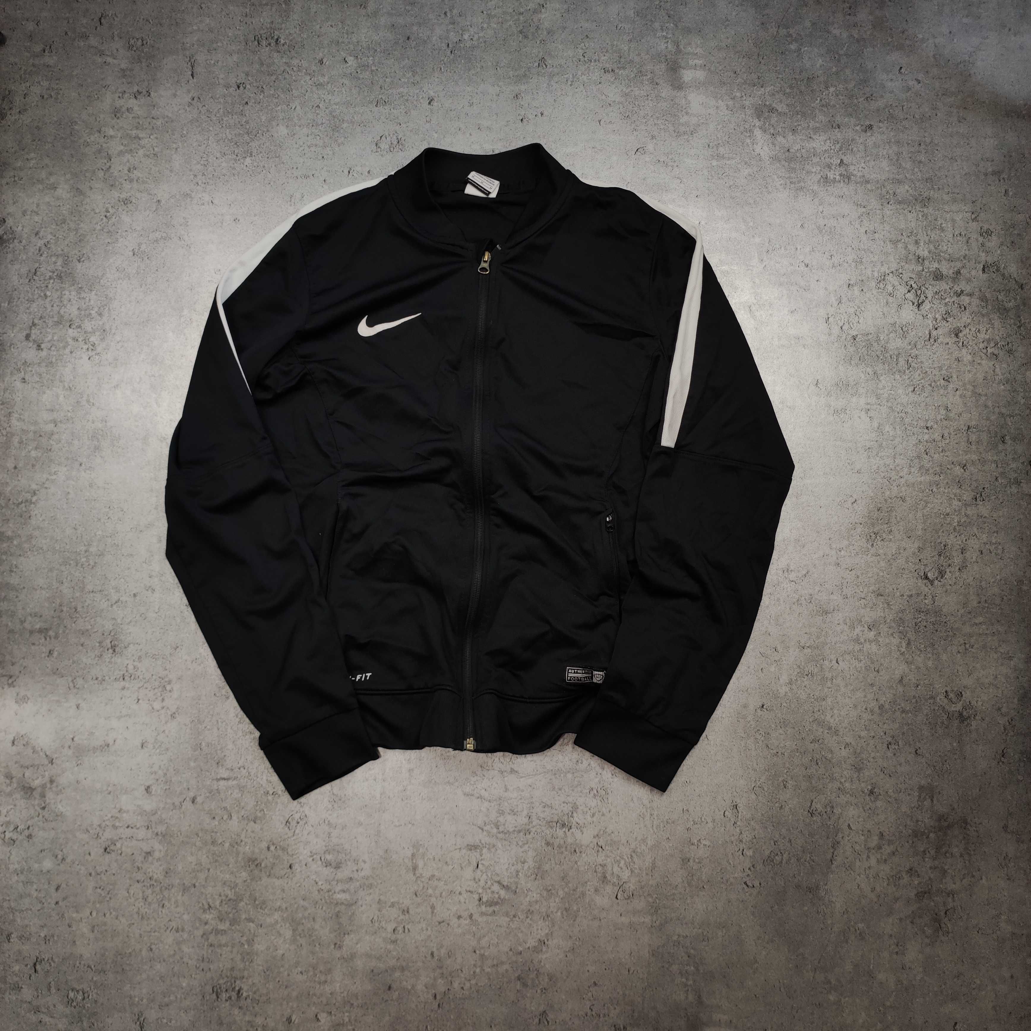 MĘSKA Bluza Sportowa Nike Czarna Nike Dri-Fit Rozpinana z Lampasem