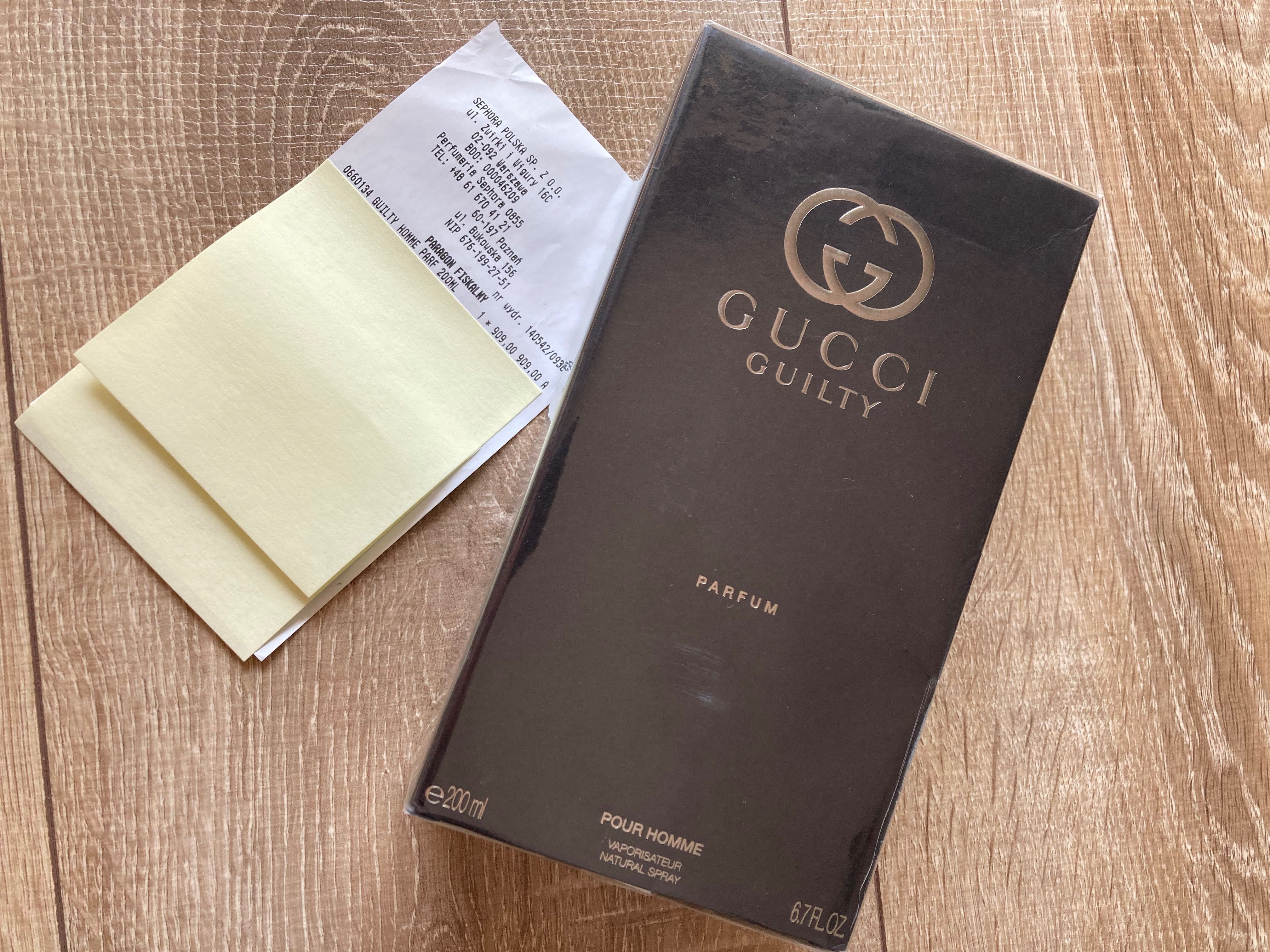 GUCCI GUILTY POUR HOMME 200ml - 100% Oryg. (paragon) - PERFUM (mocny!)