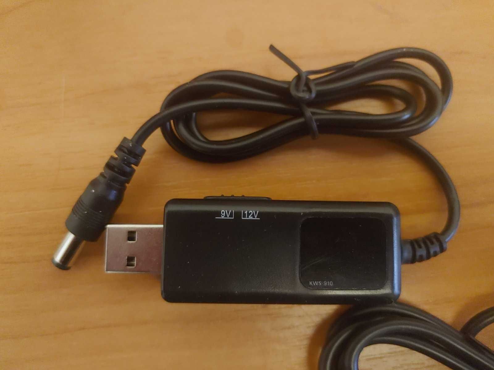 Кабель для роутера USB DC 5V to 9V, 12V 5,5 x 2,1 с преобразователем!