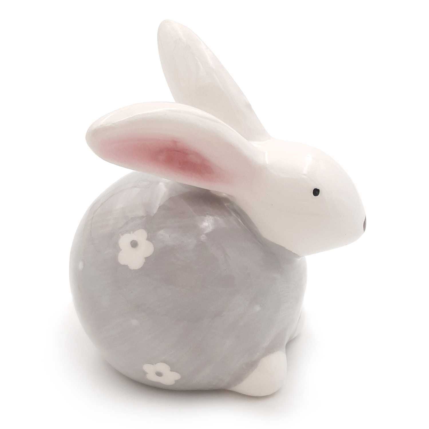 Zajączek wielkanocny królik ceramiczny zestaw 2 figurek