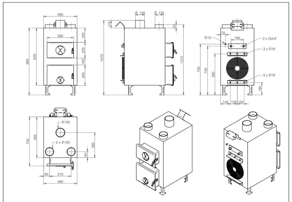 Piec 20kW nadmuchowy nagrzewnica z nadmuchem