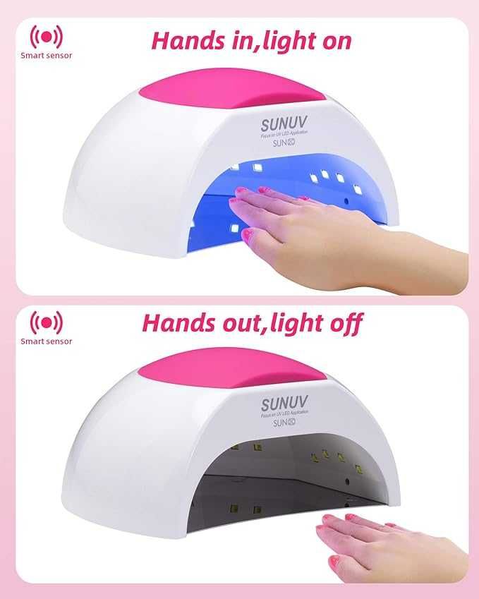 Lampa do paznokci LED UV biało różowa
