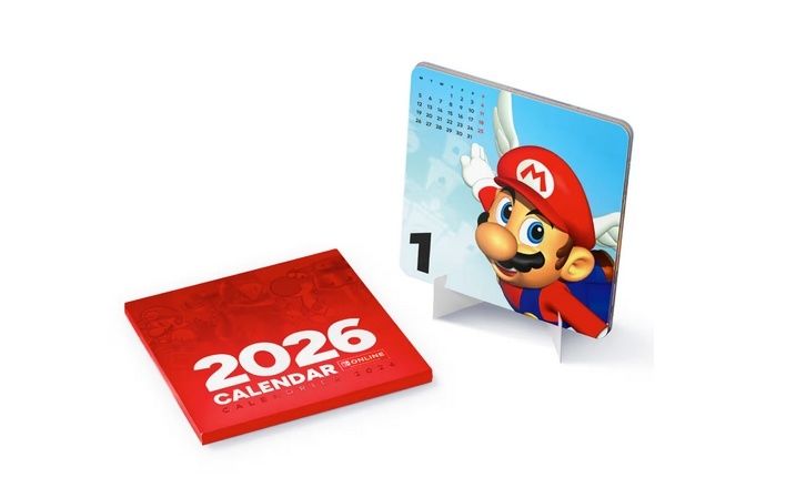 NOWY nieotwarty Kalendarz Nintendo Online 2026 kartkowy na biurko