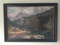Clausen Dahl "Pejzaż alpejski" reprodukcja  90x70cm