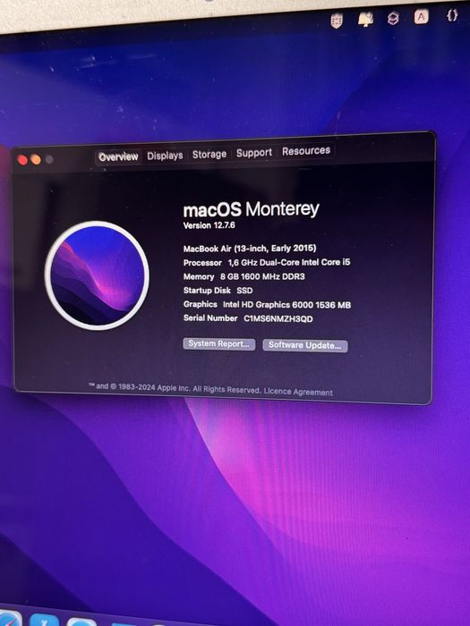 Macbook Air 13 2015-2016 8gb/128gb(256gb)