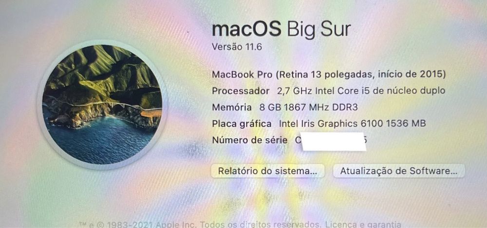 MacBook Pro (Retina 13 polegadas, início de 2015)