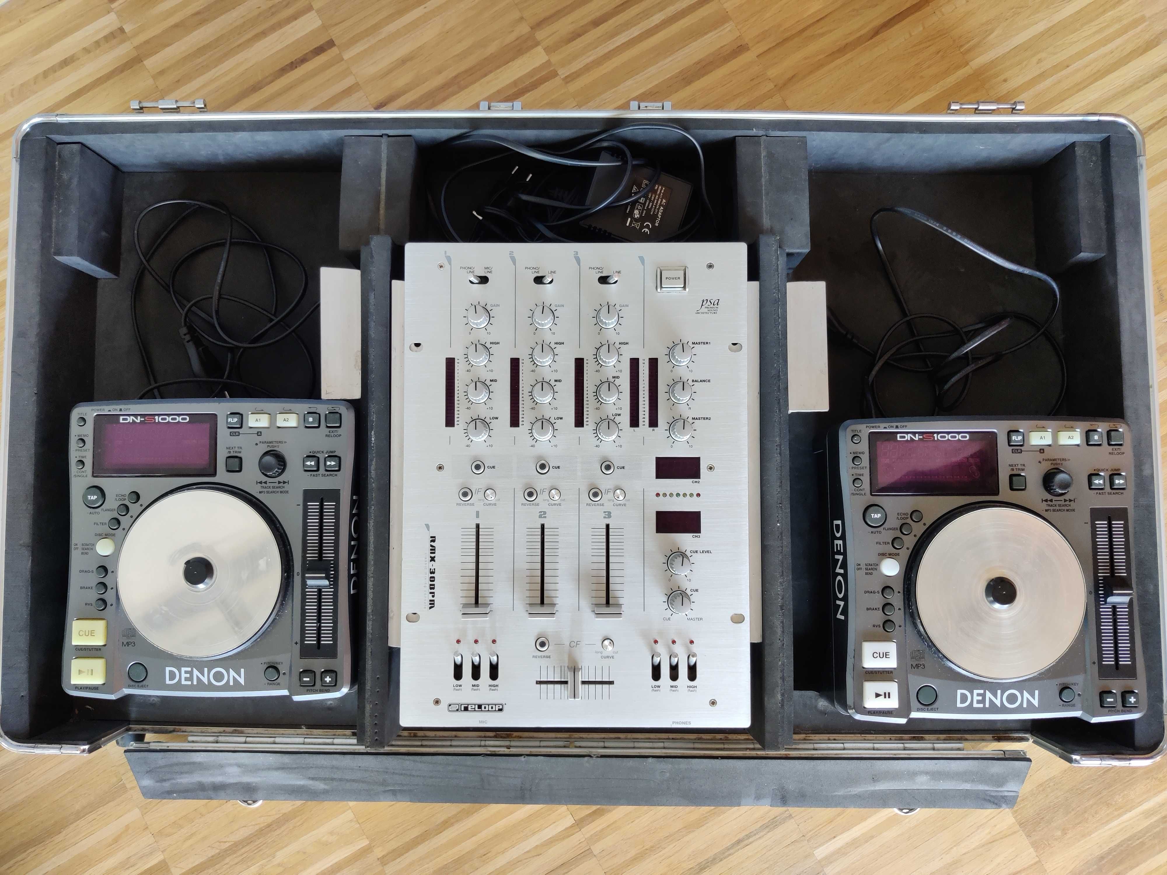 Konsola DJ 2 x DENON DN-S1000 + Mikser RELOOP RMX-30BPM + CASE