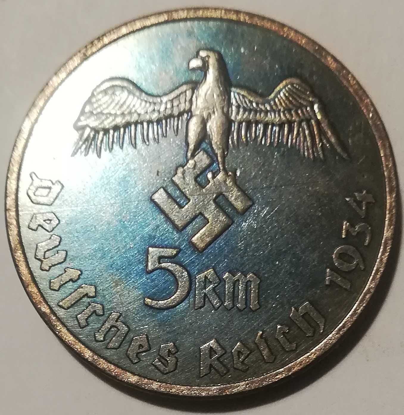 5 marek 1934 Deutsches Reich Adolf Hitler rzadka