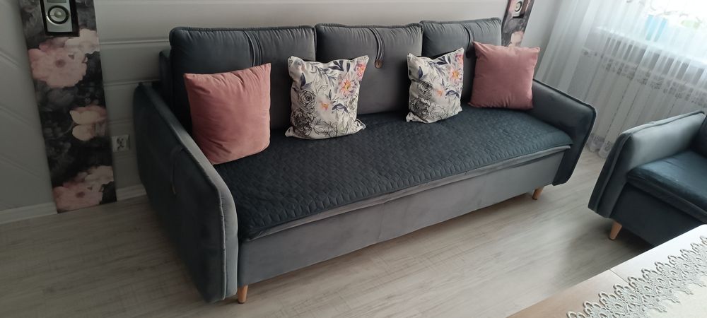 Sofa ROCO 3-osobowa, rozkładana + opcjonalnie 2 fotele / stan BDB