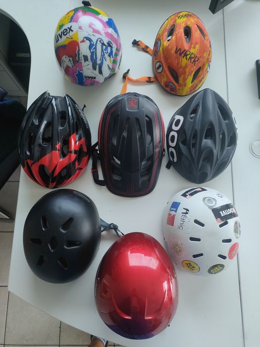 Kaski: rowerowe, narciarskie, skate, bmx.