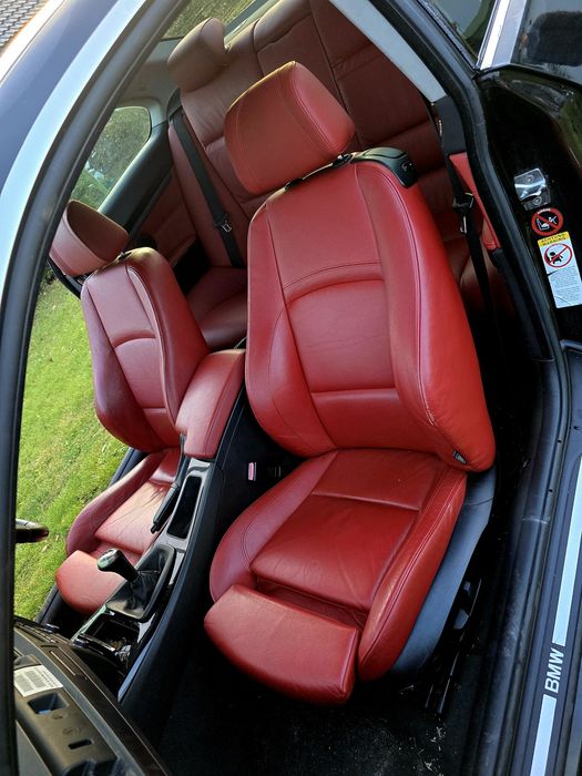 Wnętrze Fotele BMW e92 Sportowe SportSitze Czerwone skóry M-Pakiet M