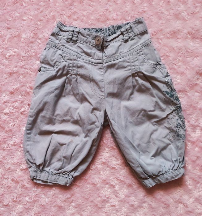 Szare Spodnie spodenki na lato dla dziewczynki r.80-86