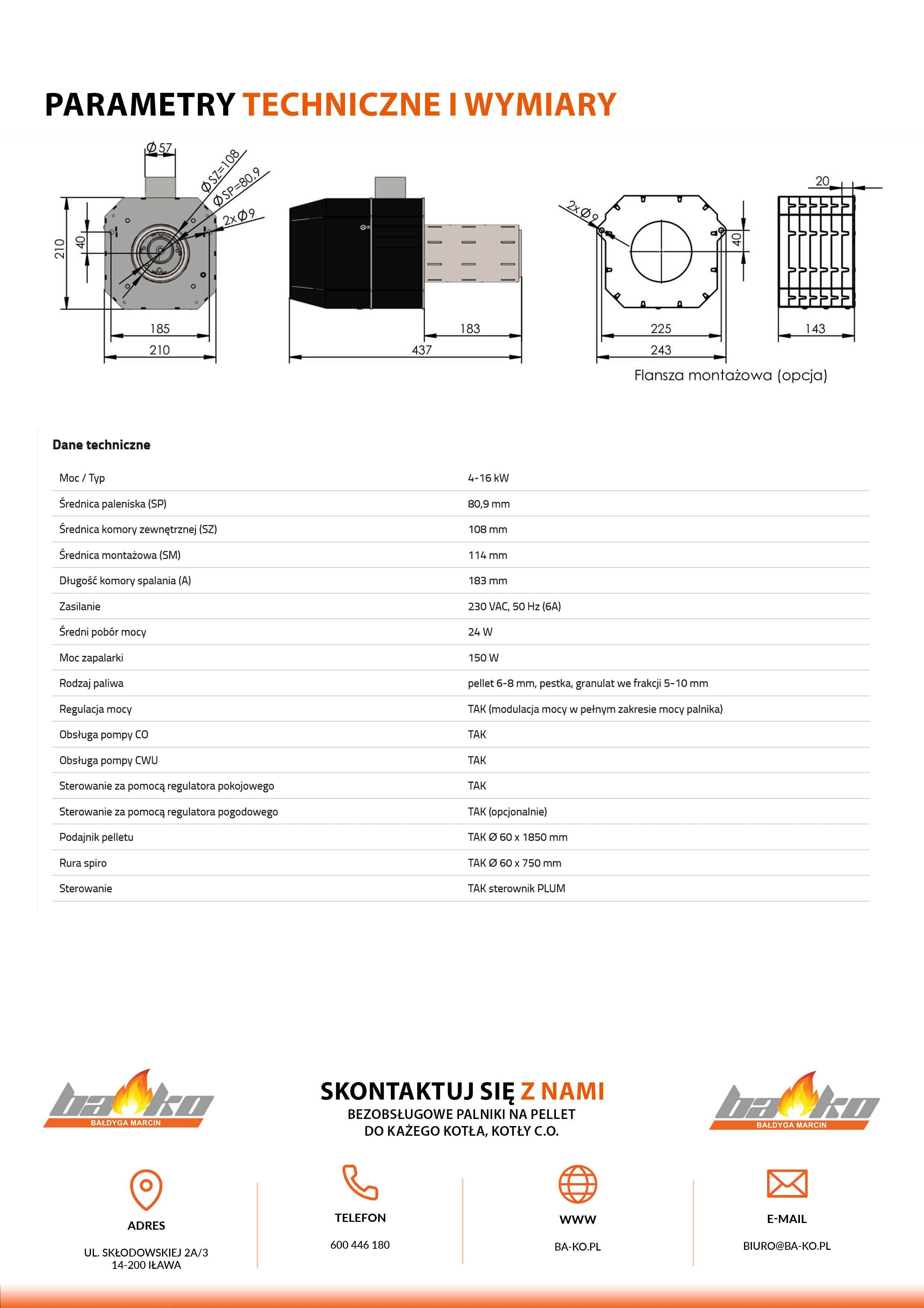 Palnik obrotowy na pellet KIPI ROTARY  4 - 16kW + ecoMax920