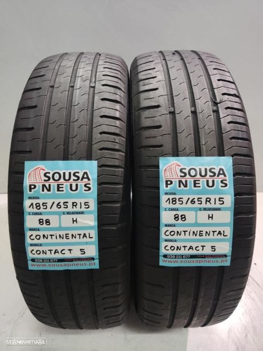 2 pneus semi novos 185-65r15 continental - oferta dos portes
