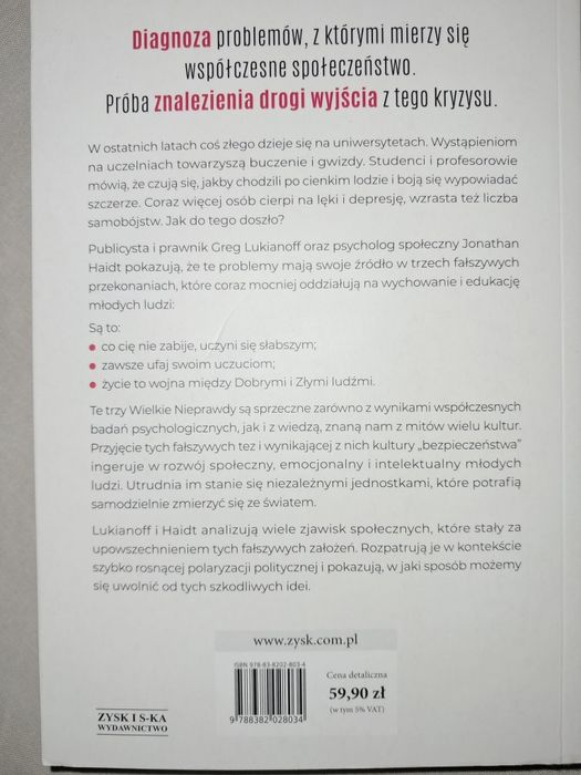 Rozpieszczony umysł... Greg Lukianoff, Jonathan Haidt