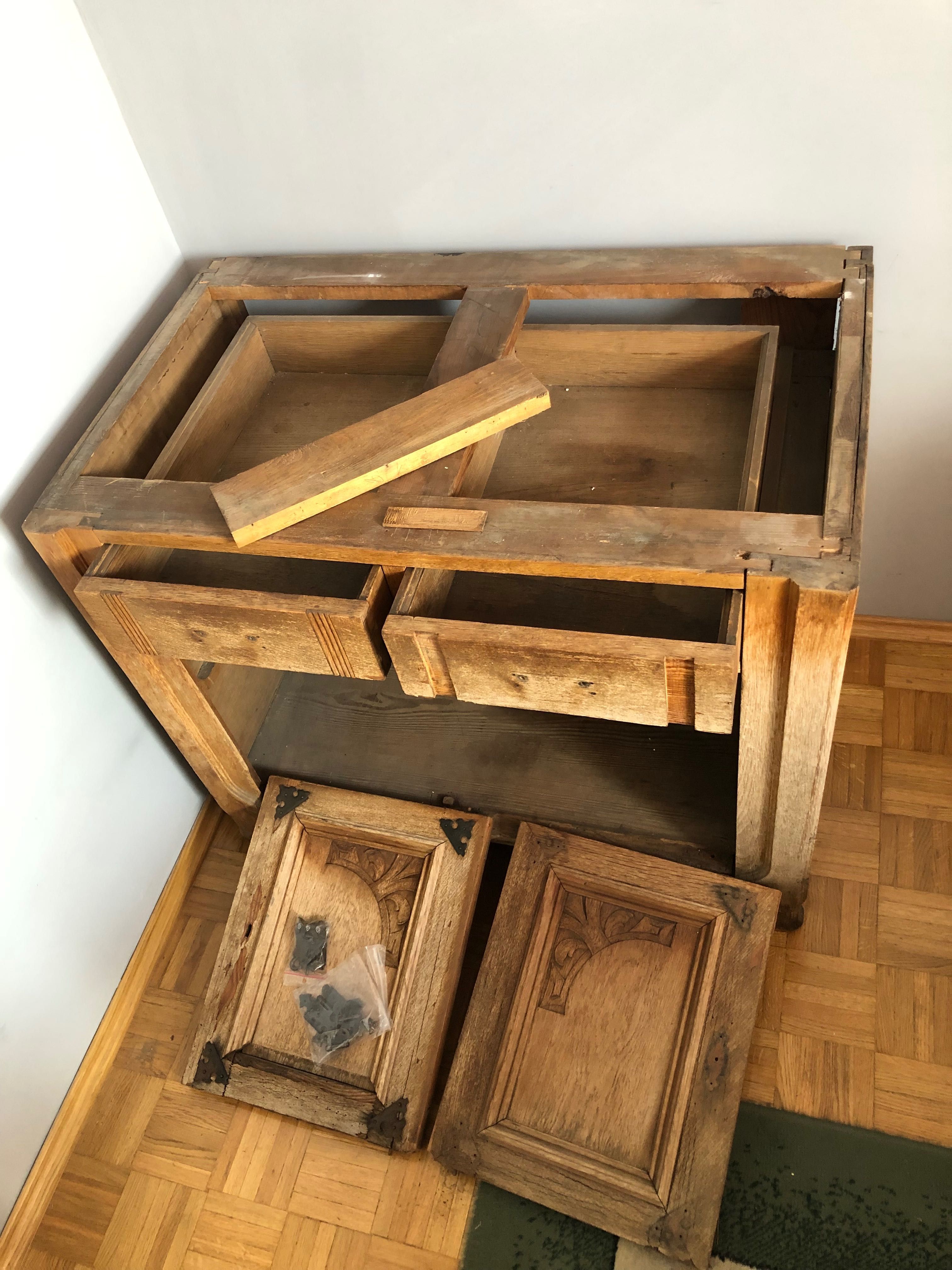 Szafka Komoda drewniana zabytkowa do renowacji Vintage