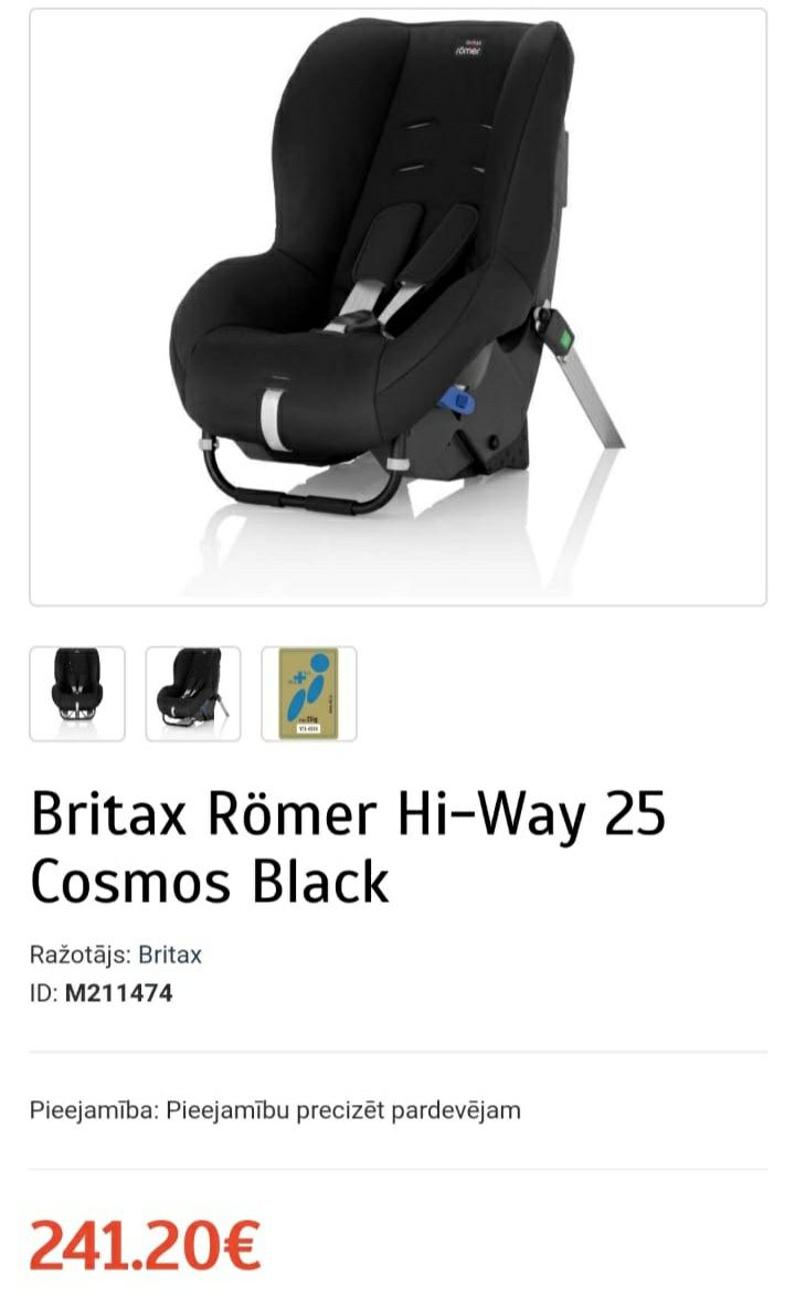 50% ceny Maxi Cosi Britax Hi-Way II 0-25kg  + Podkładka