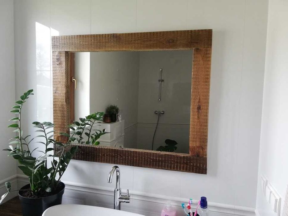 Piękne lustro w stylu loft ze starych desek, polecam