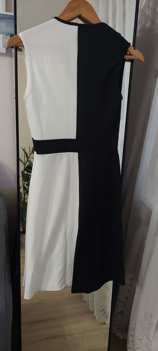 Nowa elegancka sukienka Bonprix Bodyflirt 34 36 czarno-biała