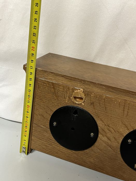 Półka i stacja pogodowa barometr drewno dąb