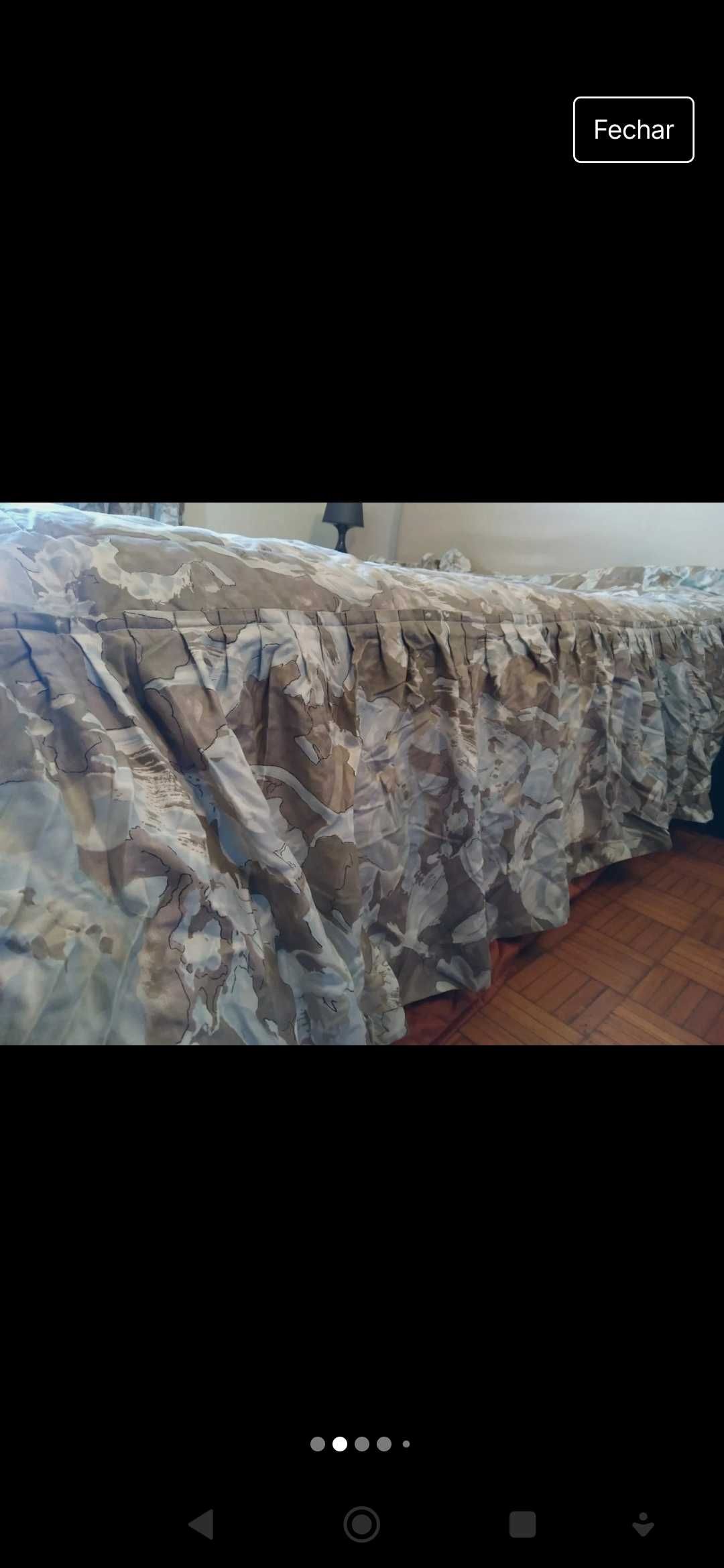 Conjunto cortinado + 2 edredões de solteiro