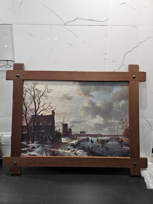 Duży obraz w drewnianej ramie