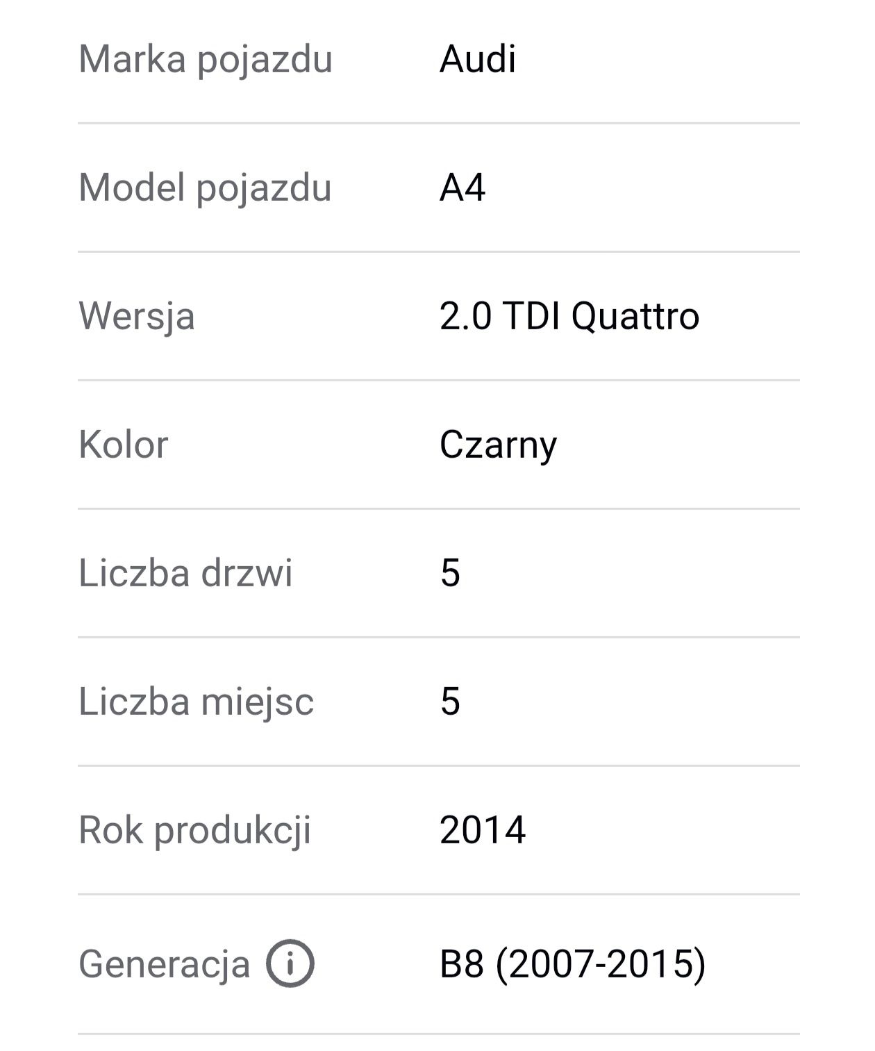 Audi A4 B8 Quattro 2014 bezwypadkowy stan bdb 
Audi A4 B8, 2014 r.
sil