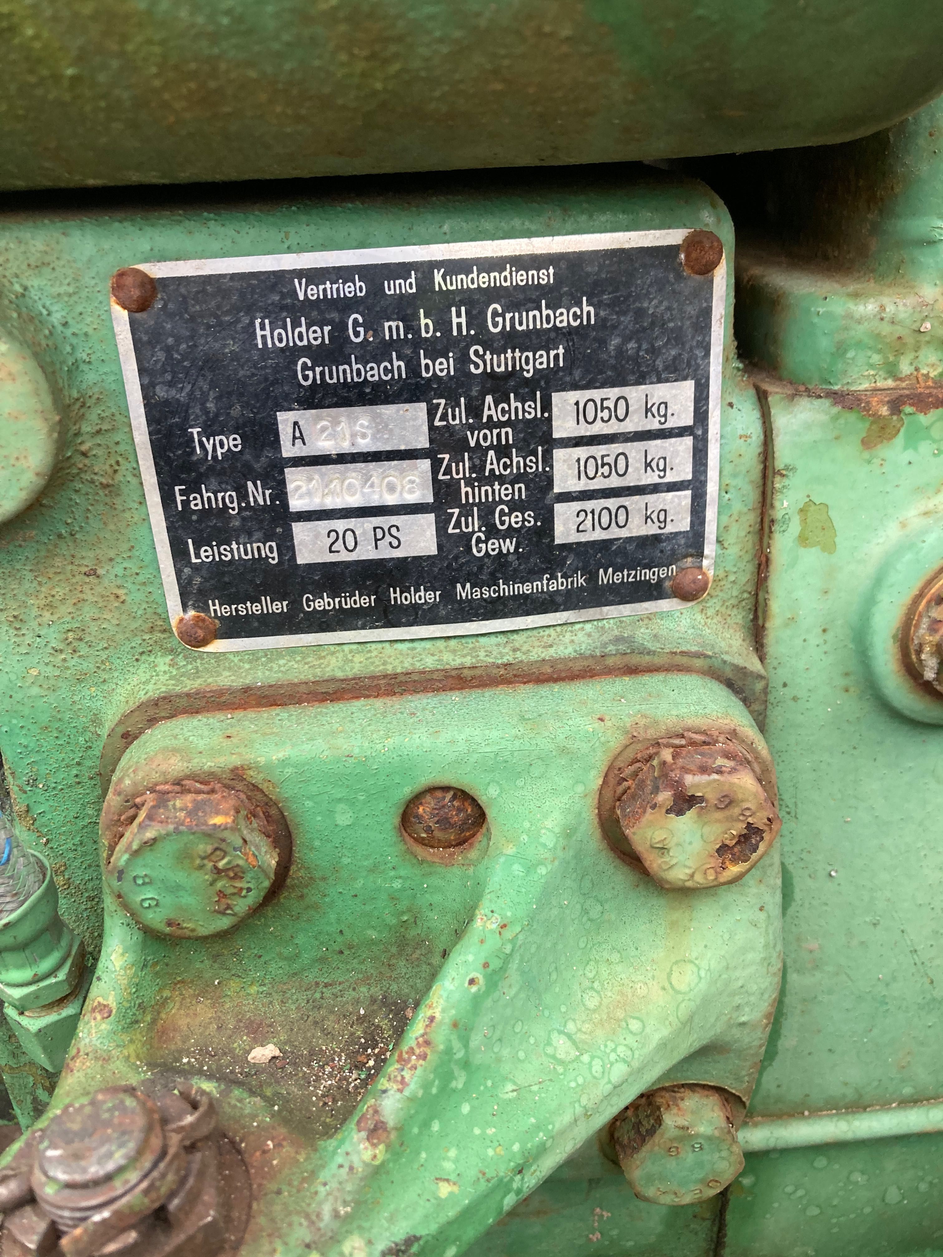Traktor HOLDER A21s z 1963 roku z glebogryzarką! 100% oryginał .