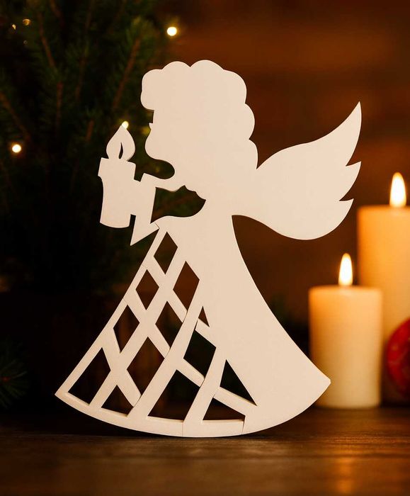 Komplet 2 szt. „Anielna Świeczniczka” Styropianowy Anioł 49 cm