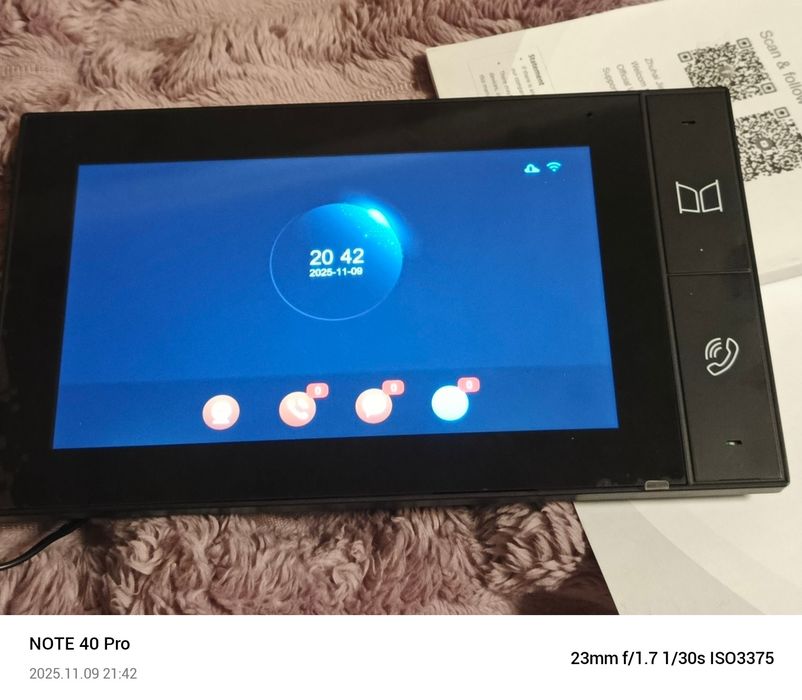 Wi-Fi відеодомофон 7" FHD/T з підтримкою Tuya Smart Black