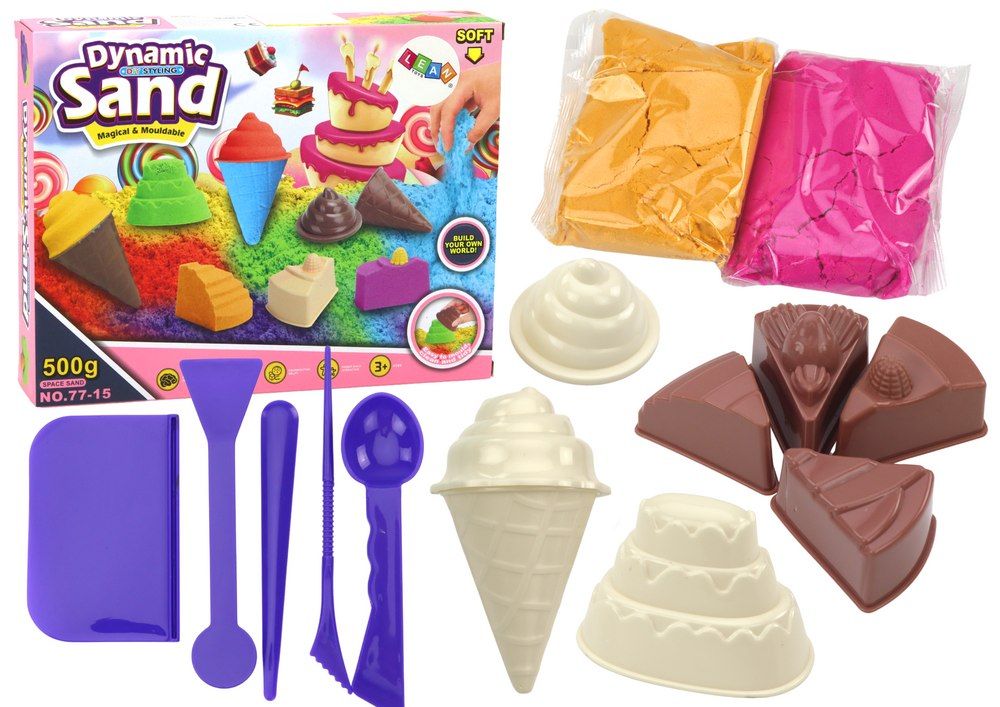 Zestaw Kreatywny Magiczny Piasek Kinetyczny Lody Foremki 8 Sztuk