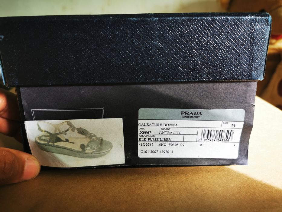 Sandálias Prada Silk Fume'Liber Tamanho 38