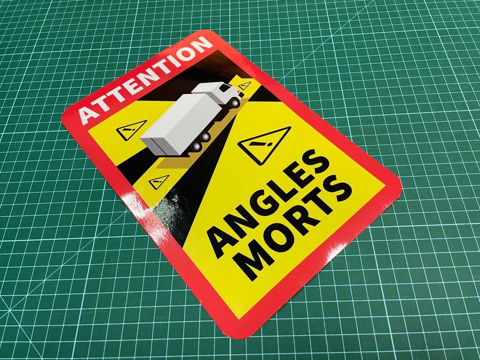 Naklejki odblaskowe Angles Morts - Martwe Pole na samochody ciężarowe