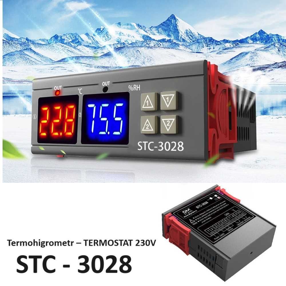 INKUBATOR-Higrometr STC 3028/230V. Regulator temperatury i wilgotności