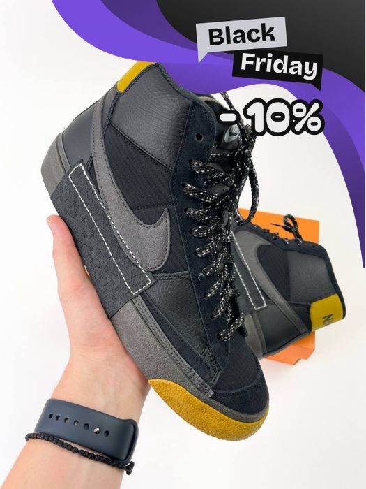 Акція! Кросівки Nike Blazer Mid чорні (44,5) Нові, в коробці!