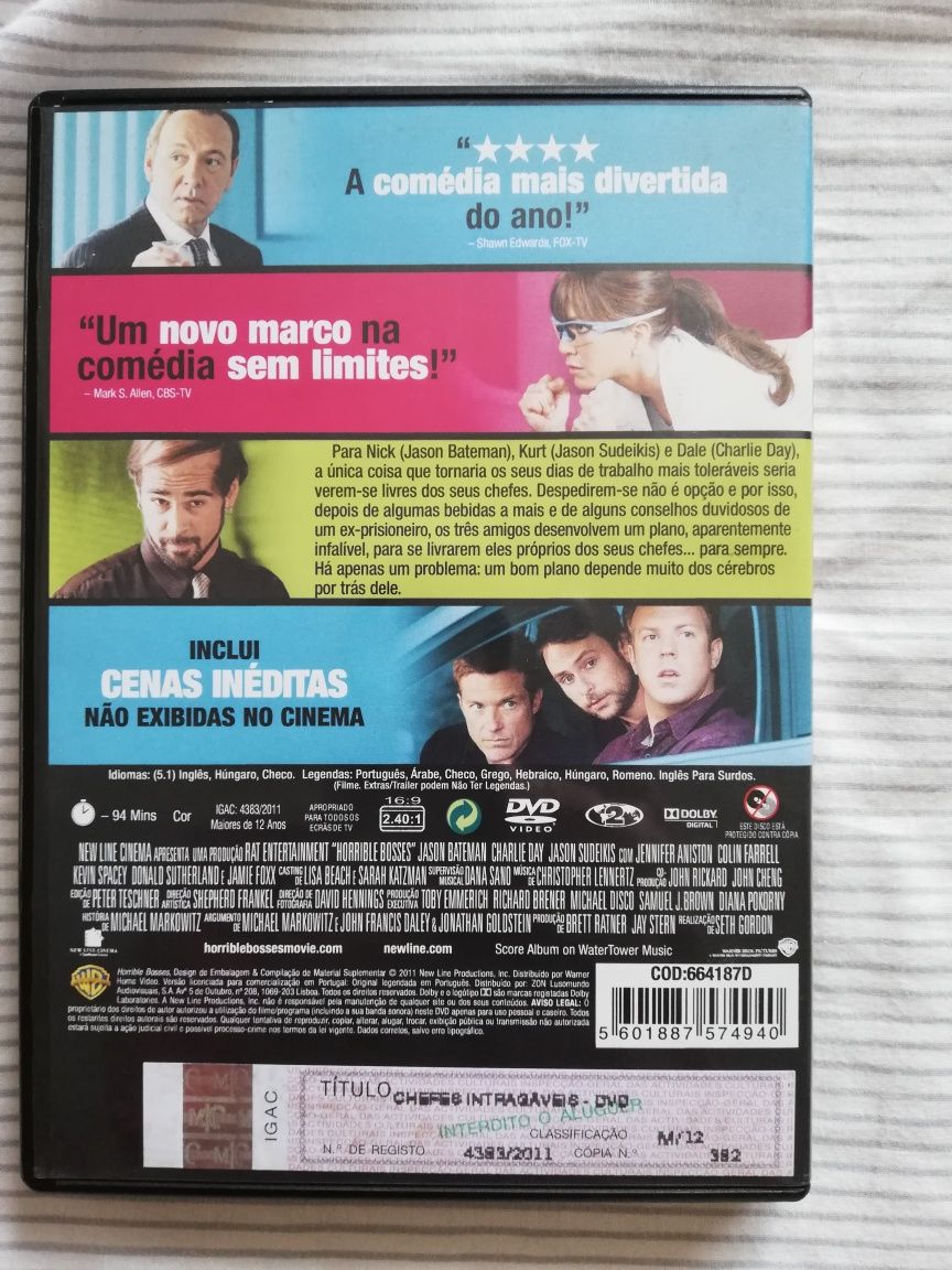 Dvd do filme "Chefes Intragáveis" (portes grátis)