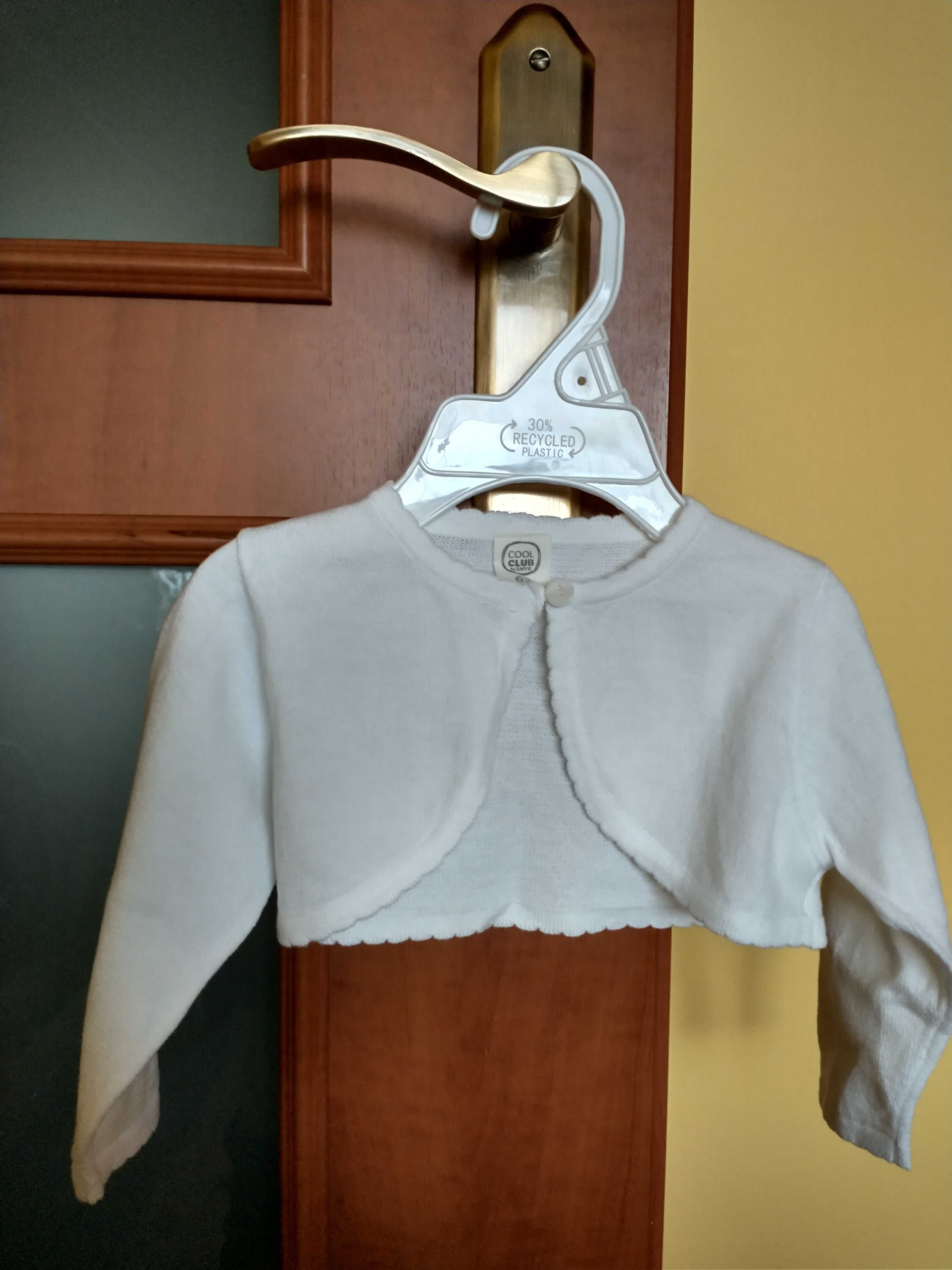 Bolerko sweterek biały na chrzest wesele - Smyk Cool Club - r. 62