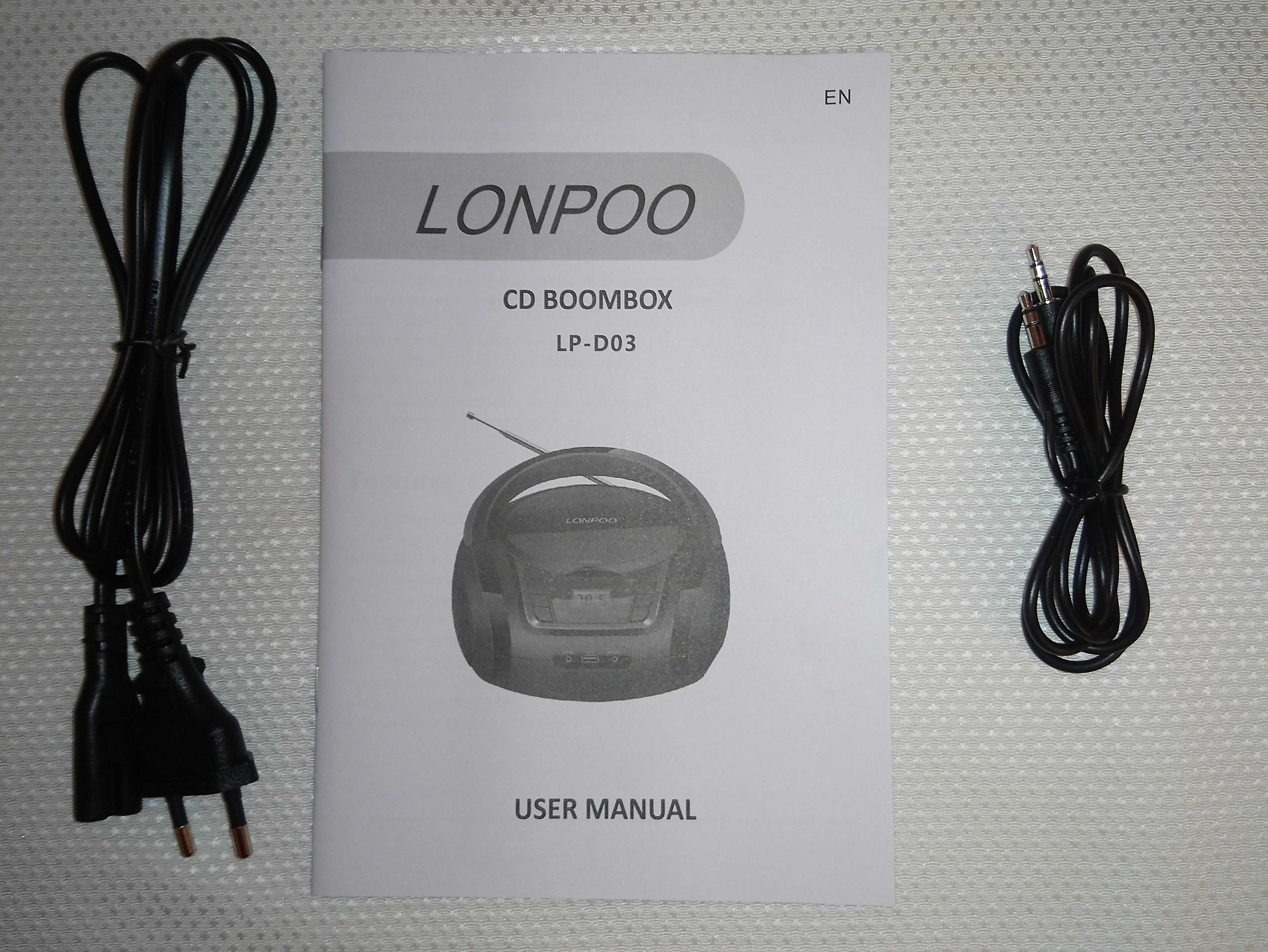 LONPOO LP D03 CD-плеер портативный проигрыватель бумбокс