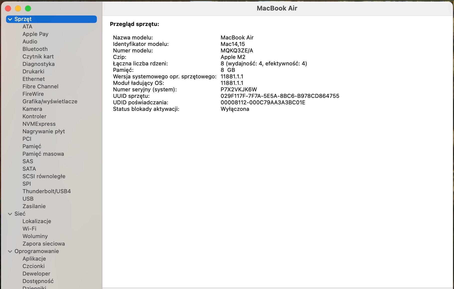 Apple MacBook Air 15" M2/8GB/512/Mac OS Space Gray, gwar. do 09.2026