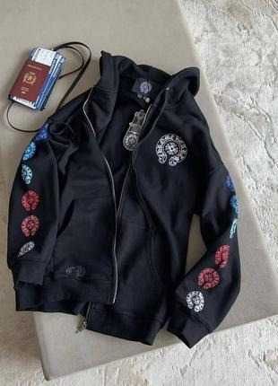 Худи кофта chrome hearts толстсточка на застежке Зіпка Хром Хердс Худі