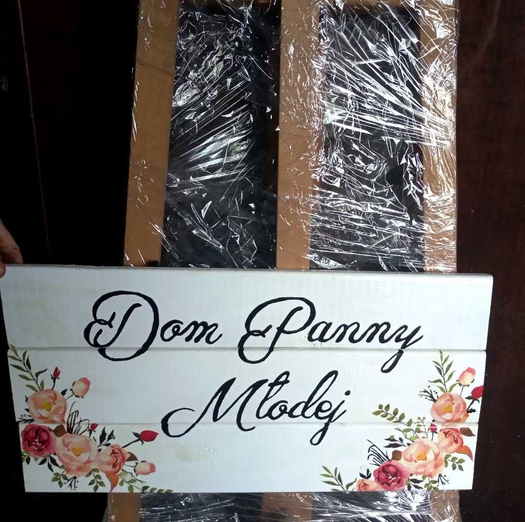 Tabliczki informacyjne, weselne, Dom Pana Młodego/Panny Młodej białe.