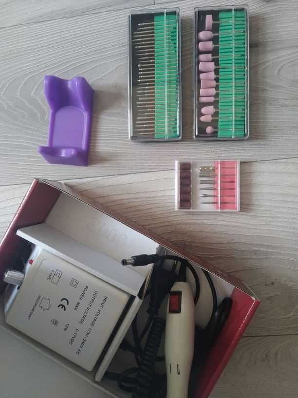 NOWA Frezarka do Paznokci Manicure Hybryda + 3 zestawy frezów
