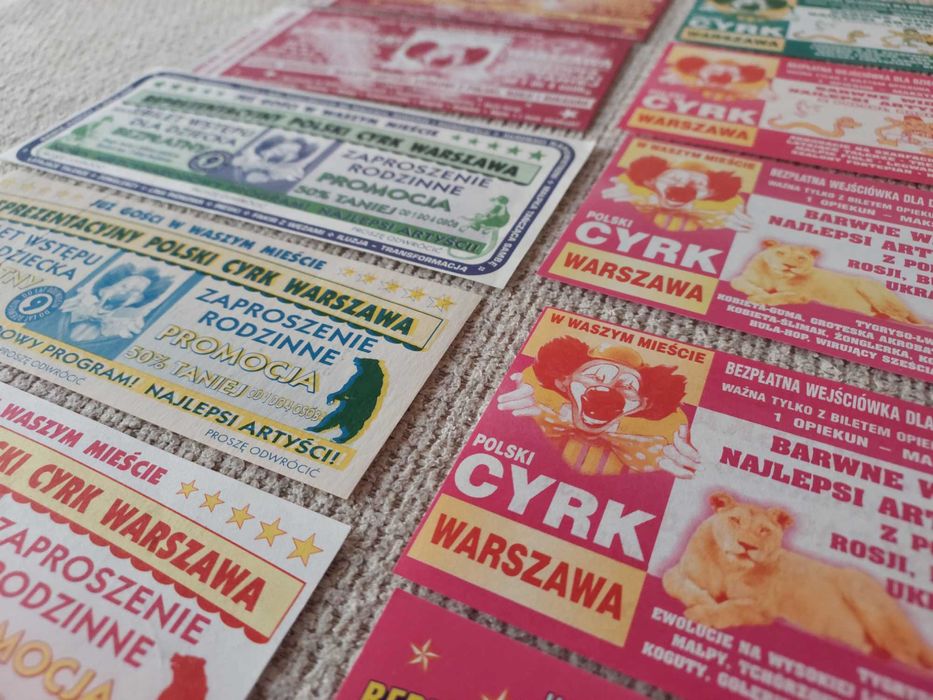 Cyrk Warszawa ulotki cyrkowe bilety