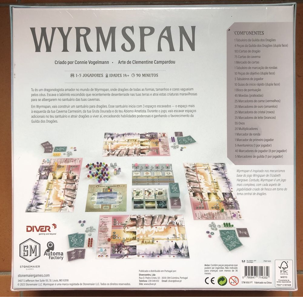Jogo tabuleiro Wyrmspan NOVO
