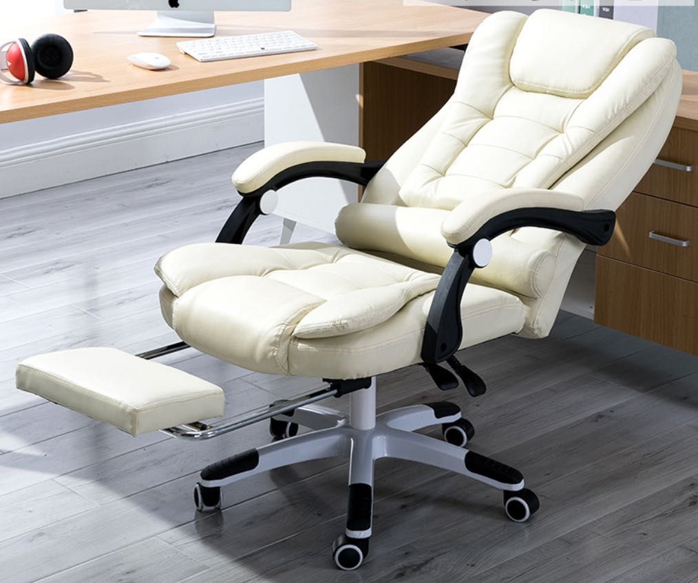 PREMIUM‼️ Designerski fotel biurowy z podnóżkiem - stylu i komfort