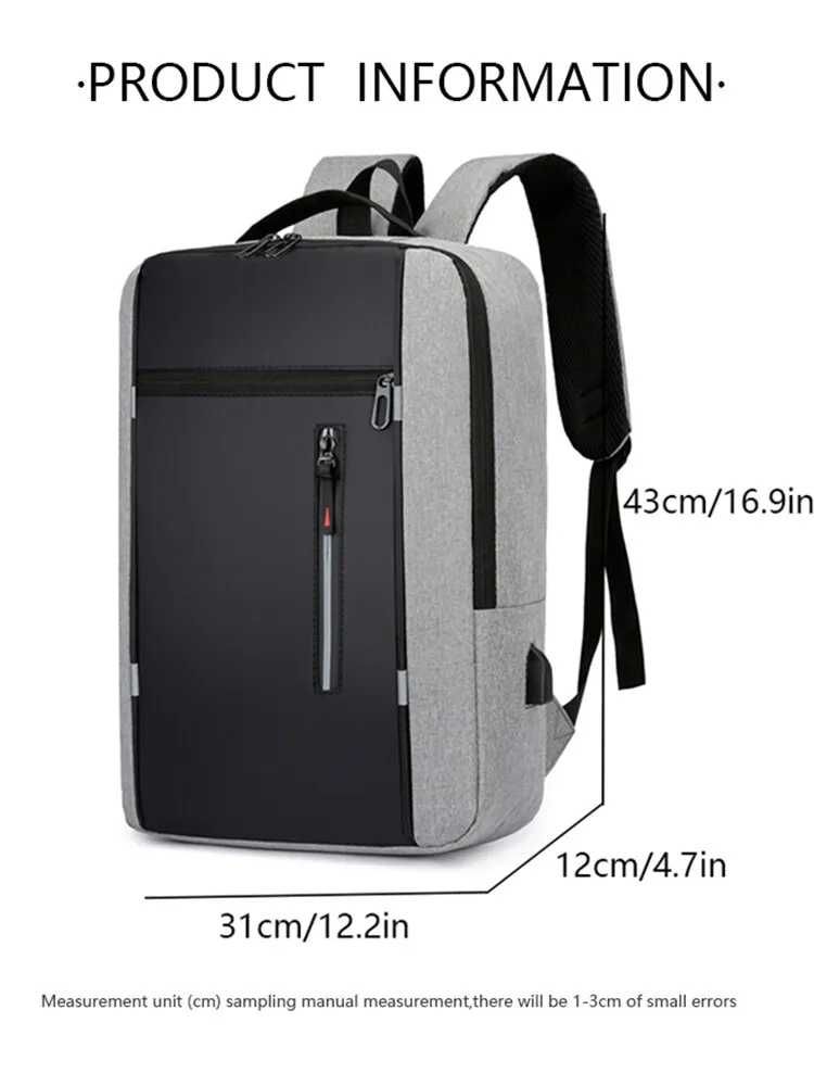 Plecak na laptopa  15,6 " torba z zamkiem i portem ładowania USB .