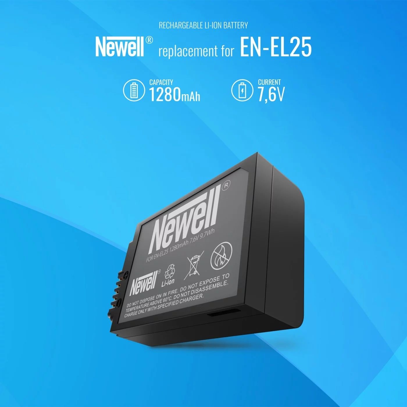 Батарея Newell EN-EL25 для Nikon Z50, Z FC, Z 50II .Гар. 40 міс.