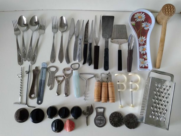 посуда вилки ложки ножи лопатки терки рогач консервный ключ СССР