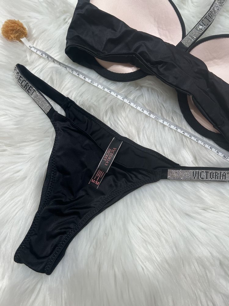 Strój kąpielowy dwuczęściowy bikini VS Victoria’s Secret czarne 75C M