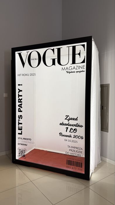 Vogue Magazyn Box - druk zdjęć , fotobudka tradycyjna, fotobudka 360